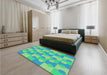 Patterned Lime Mint Green Rug in a Bedroom, pat1123lblu