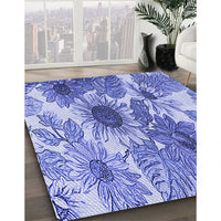 Patterned Blue Rug, pat1124blu