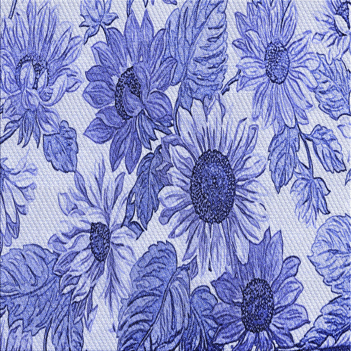 Round Patterned Blue Rug, pat1124blu