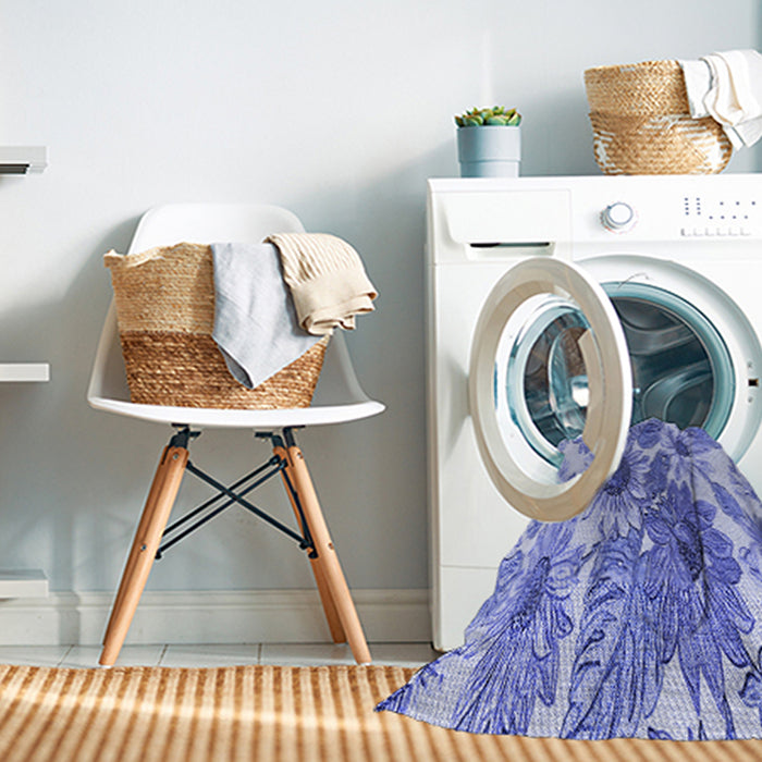 Machine Washable Transitional Blue Rug in a Washing Machine, wshpat1124blu