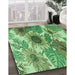 Patterned Jade Green Rug in Family Room, pat1124grn