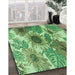 Machine Washable Transitional Jade Green Rug in a Family Room, wshpat1124grn
