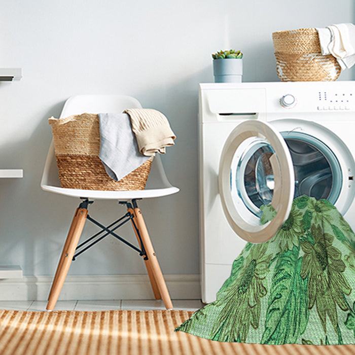 Machine Washable Transitional Jade Green Rug in a Washing Machine, wshpat1124grn