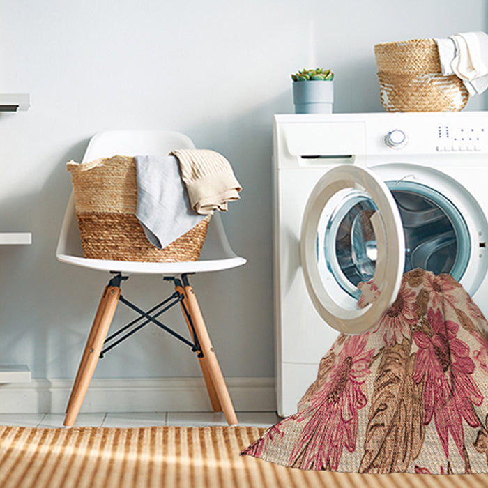 Machine Washable Transitional Red Rug in a Washing Machine, wshpat1124org