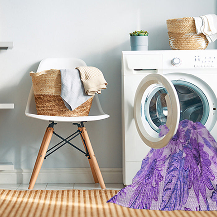 Machine Washable Transitional Blue Violet Purple Rug in a Washing Machine, wshpat1124pur