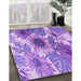 Machine Washable Transitional Blue Violet Purple Rug in a Family Room, wshpat1124pur