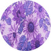 Square Patterned Blue Violet Purple Rug, pat1124pur