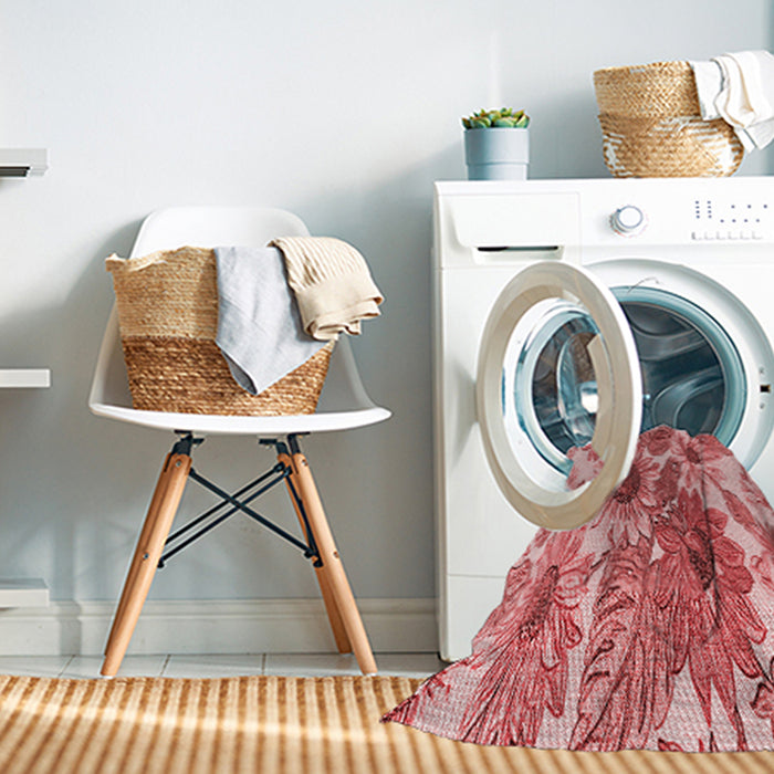 Machine Washable Transitional Pastel Pink Rug in a Washing Machine, wshpat1124rd