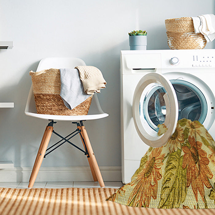 Machine Washable Transitional Bright Gold Yellow Rug in a Washing Machine, wshpat1124yw