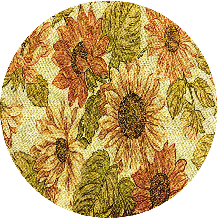 Square Machine Washable Transitional Bright Gold Yellow Rug in a Living Room, wshpat1124yw