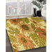 Patterned Bright Gold Yellow Rug in Family Room, pat1124yw