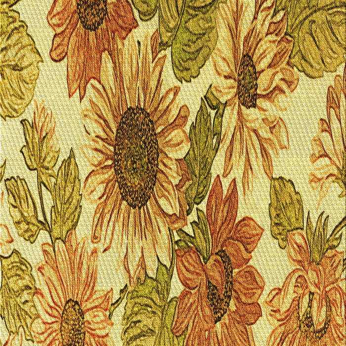 Patterned Bright Gold Yellow Rug, pat1124yw