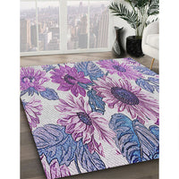 Patterned Bright Purple Novelty Rug, pat1124