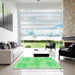 Square Patterned Jade Green Rug in a Living Room, pat1125grn