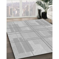 Patterned Gunmetal Gray Rug, pat1125gry