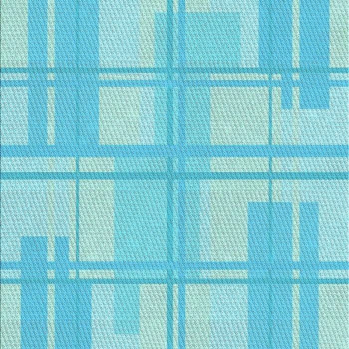 Patterned Bright Turquoise Blue Rug, pat1125lblu