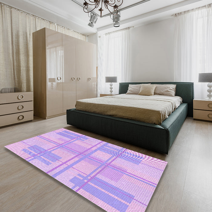 Patterned Purple Rug in a Bedroom, pat1125pur