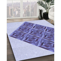 Patterned Slate Blue Rug, pat1126blu