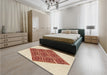 Patterned Red Rug in a Bedroom, pat1126brn