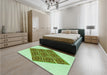 Patterned Light Green Rug in a Bedroom, pat1126grn