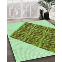 Patterned Light Green Rug, pat1126grn