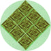 Square Patterned Light Green Rug, pat1126grn