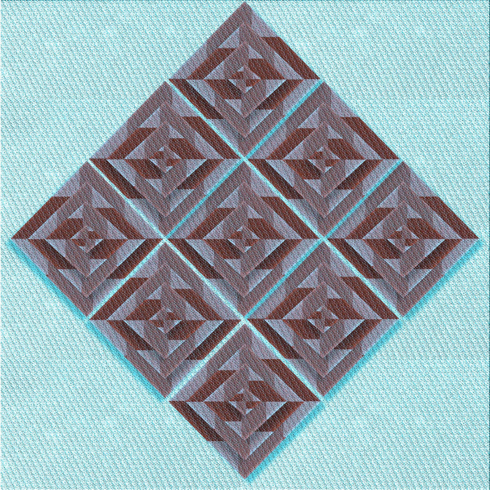 Round Patterned Blue Rug, pat1126lblu