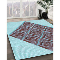 Patterned Blue Rug, pat1126lblu