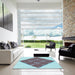 Square Patterned Blue Rug in a Living Room, pat1126lblu