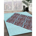 Patterned Blue Rug in Family Room, pat1126lblu