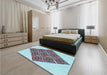 Patterned Blue Rug in a Bedroom, pat1126lblu