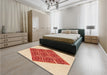 Patterned Pastel Orange Rug in a Bedroom, pat1126org