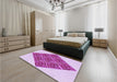 Patterned Blossom Pink Rug in a Bedroom, pat1126pur