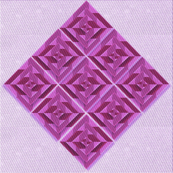 Round Patterned Blossom Pink Rug, pat1126pur