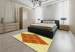 Patterned Orange Red Orange Rug in a Bedroom, pat1126yw