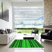 Square Patterned Green Rug in a Living Room, pat1127grn