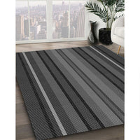 Patterned Charcoal Black Rug, pat1127gry