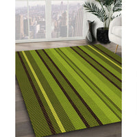 Patterned Pistachio Green Rug, pat1127org