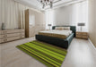 Patterned Pistachio Green Rug in a Bedroom, pat1127org