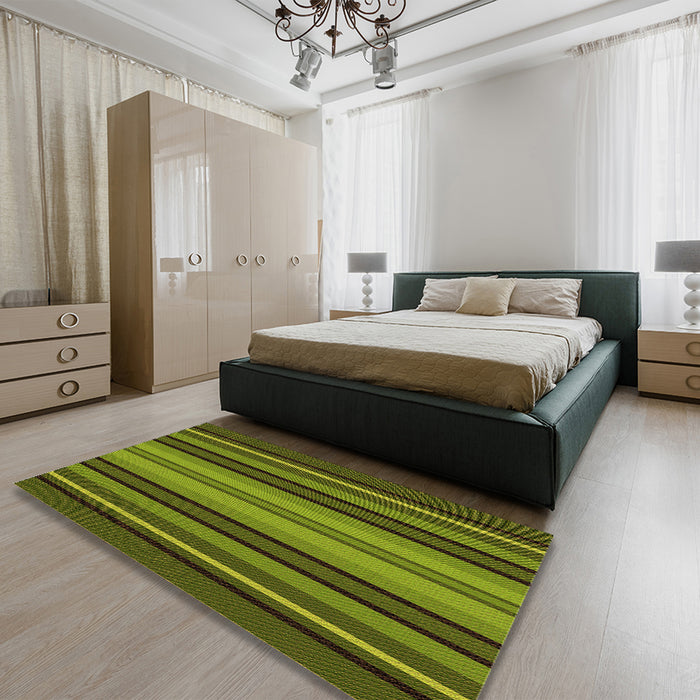 Patterned Pistachio Green Rug in a Bedroom, pat1127org