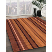 Patterned Orange Red Orange Rug, pat1127rd