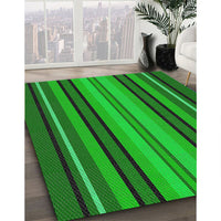 Patterned Lime Green Novelty Rug, pat1127