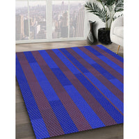 Patterned Denim Dark Blue Rug, pat1128blu