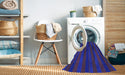 Machine Washable Transitional Denim Dark Blue Rug in a Washing Machine, wshpat1128blu