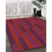 Machine Washable Transitional Crimson Red Rug in a Family Room, wshpat1128brn