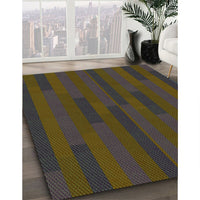 Patterned Burgundy Brown Rug, pat1128grn