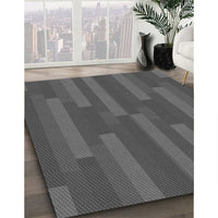 Patterned Black Rug, pat1128gry