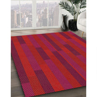 Patterned Crimson Red Rug, pat1128org