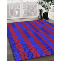 Patterned Raspberry Red Rug, pat1128pur