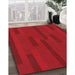 Patterned Red Rug in Family Room, pat1128rd